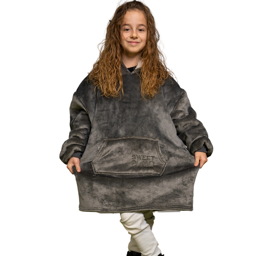 SweetPlaid™ Kids - Grau - Kinder-SweatPlaid