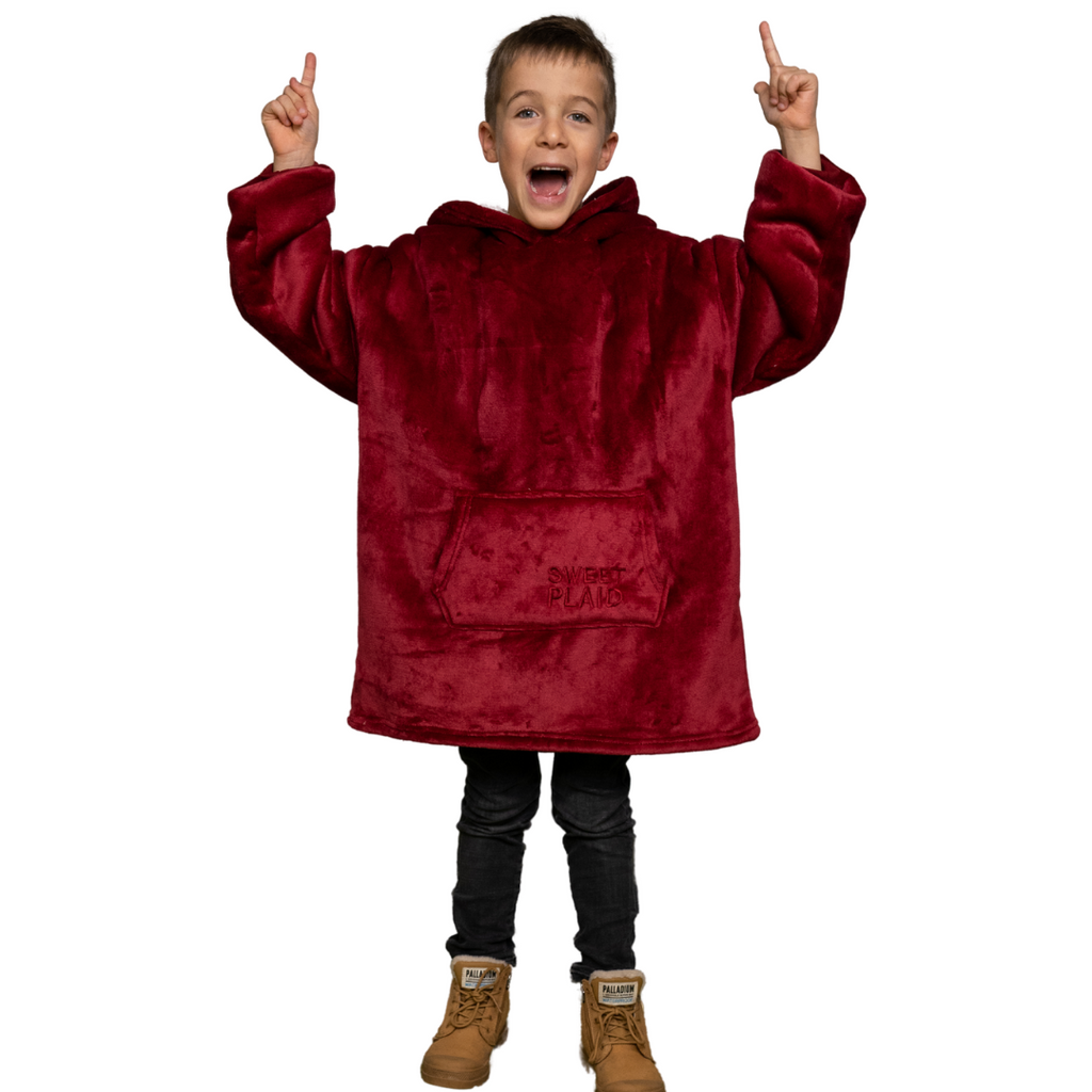 SweetPlaid™ Kids - Rot - Kinder-SweatPlaid